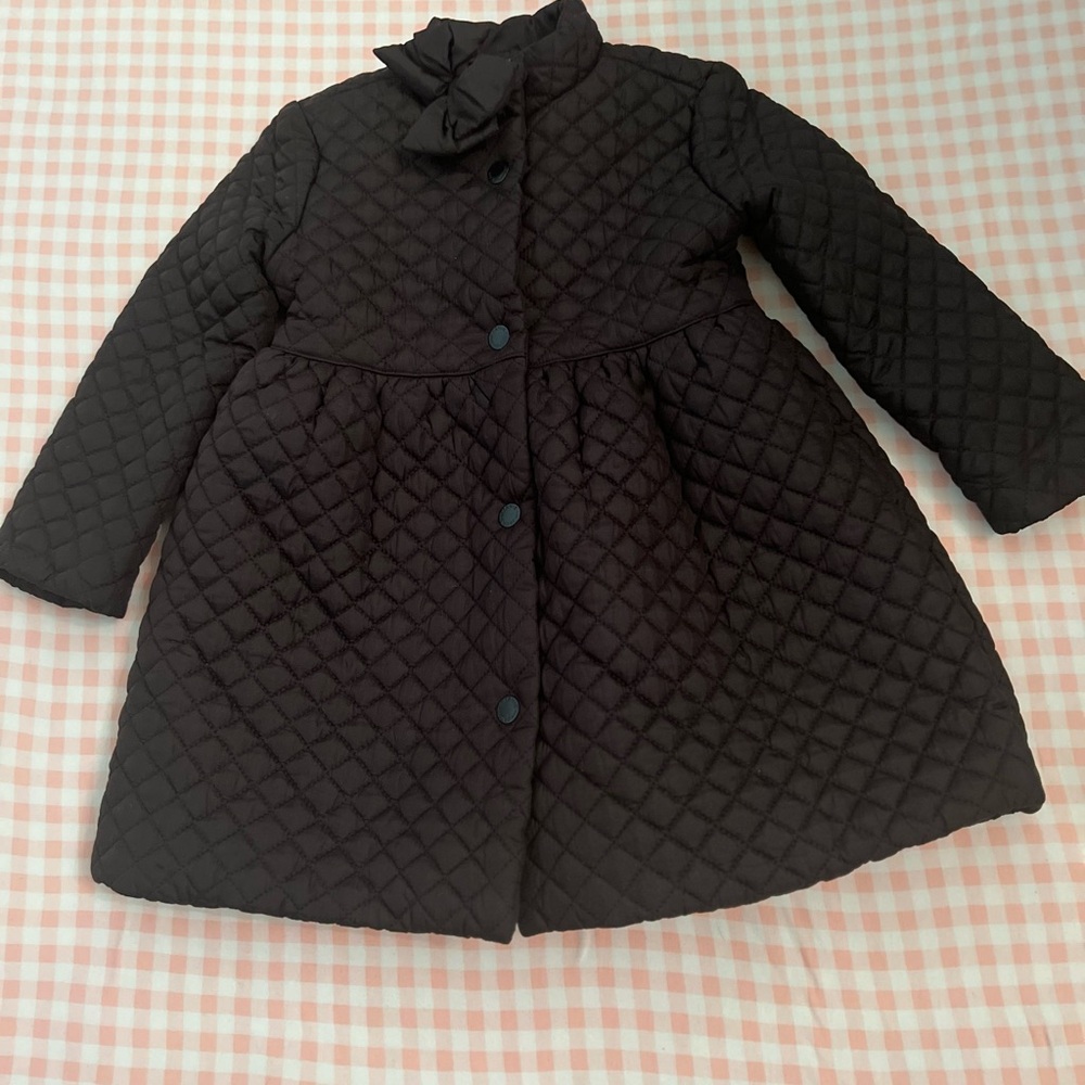 Janie and Jack Black Puffer Jacket with Quilted Design